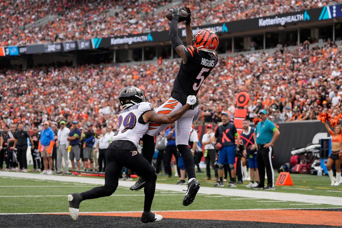 Tee Higgins touchdown Ravens